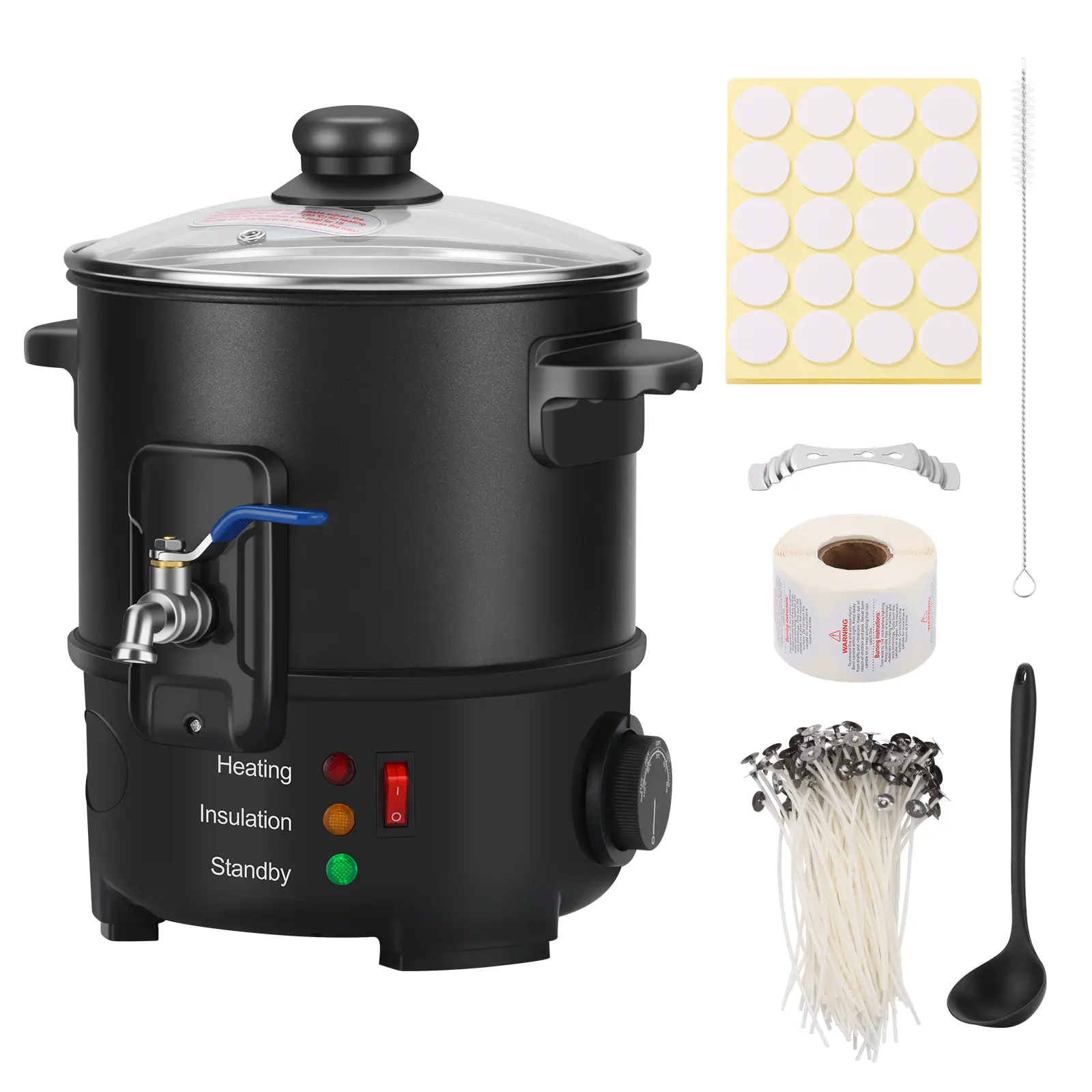 4L Wax Melter for Candle Making, Candle Making Wax Melting Pot with Temp Control, Soap Melter for soap Making Supplies,Electric Non-Stick Candle Wax Melter for Candle Soap Business and Home