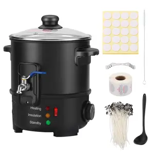 4L Wax Melter for Candle Making, Candle Making Wax Melting Pot with Temp Control, Soap Melter for soap Making Supplies,Electric Non-Stick Candle Wax Melter for Candle Soap Business and Home