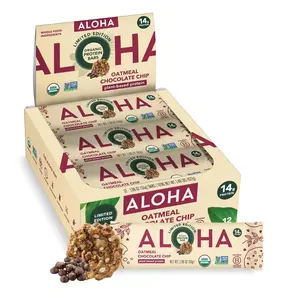 ALOHA Protein Bars – Vegan, Low Sugar, Gluten Free, Low Carb 12 Count, Oatmeal Chocolate Chip