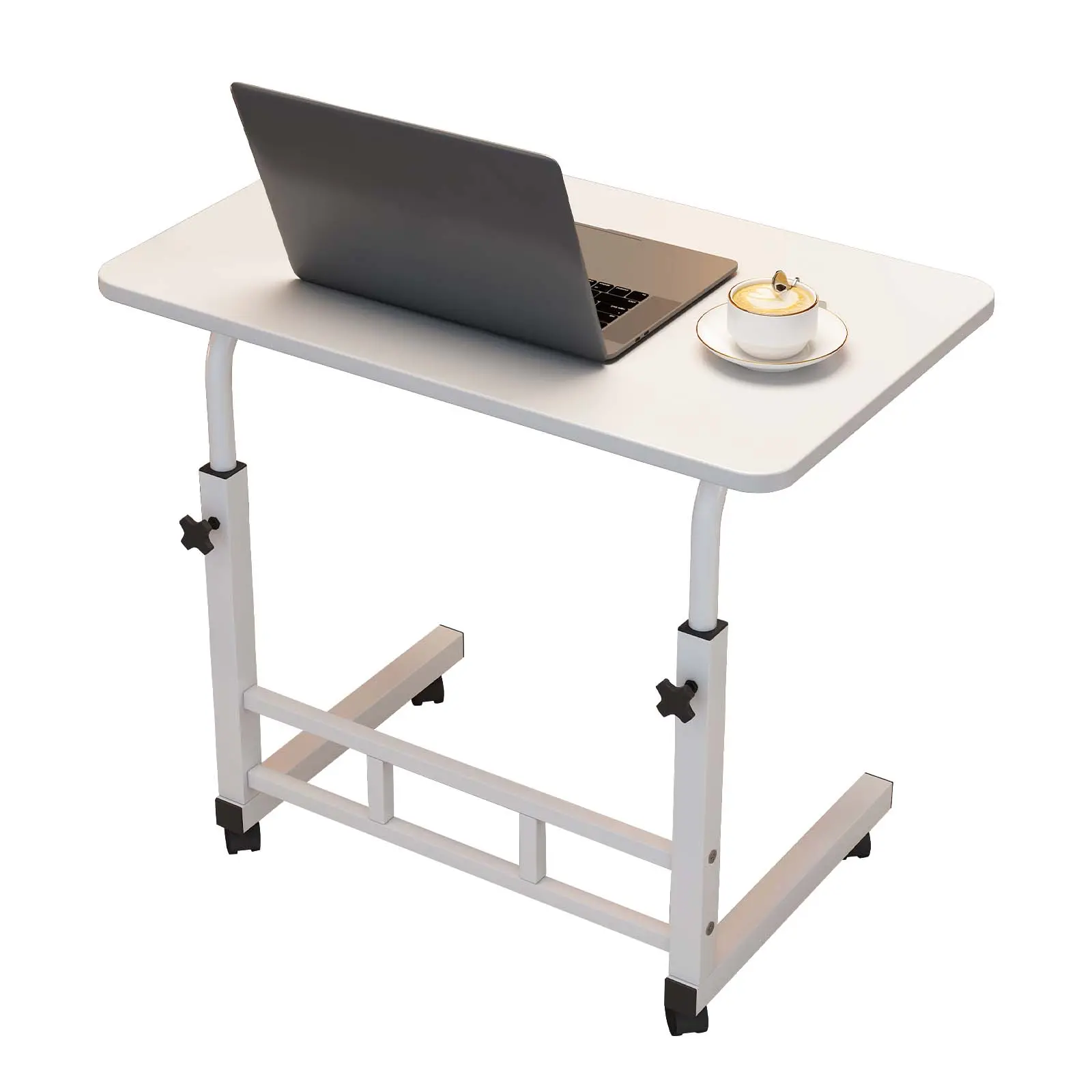 Garvee Upgraded-Mobile Laptop Desk, Height Adjustable Compact Rolling Workstation With Wheels, Portable Writing Table For Home Office, Study And Bedroom Use