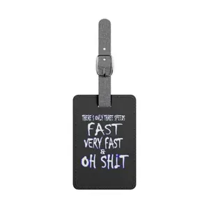 Fast Very Fast Oh Shit luggage tag | Saffiano polyester rectangle