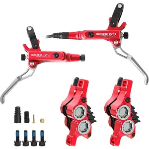 ZTZ IIIPRO IV4 Upgraded 4-Piston Hydraulic Brake Set, Hydraulic Disc Brake Kit with Ceramic Brake Pads for Mountain Bike/Ebike/Folding Bike/Fat Bike(Left Front 850mm and Right Rear 1550mm)