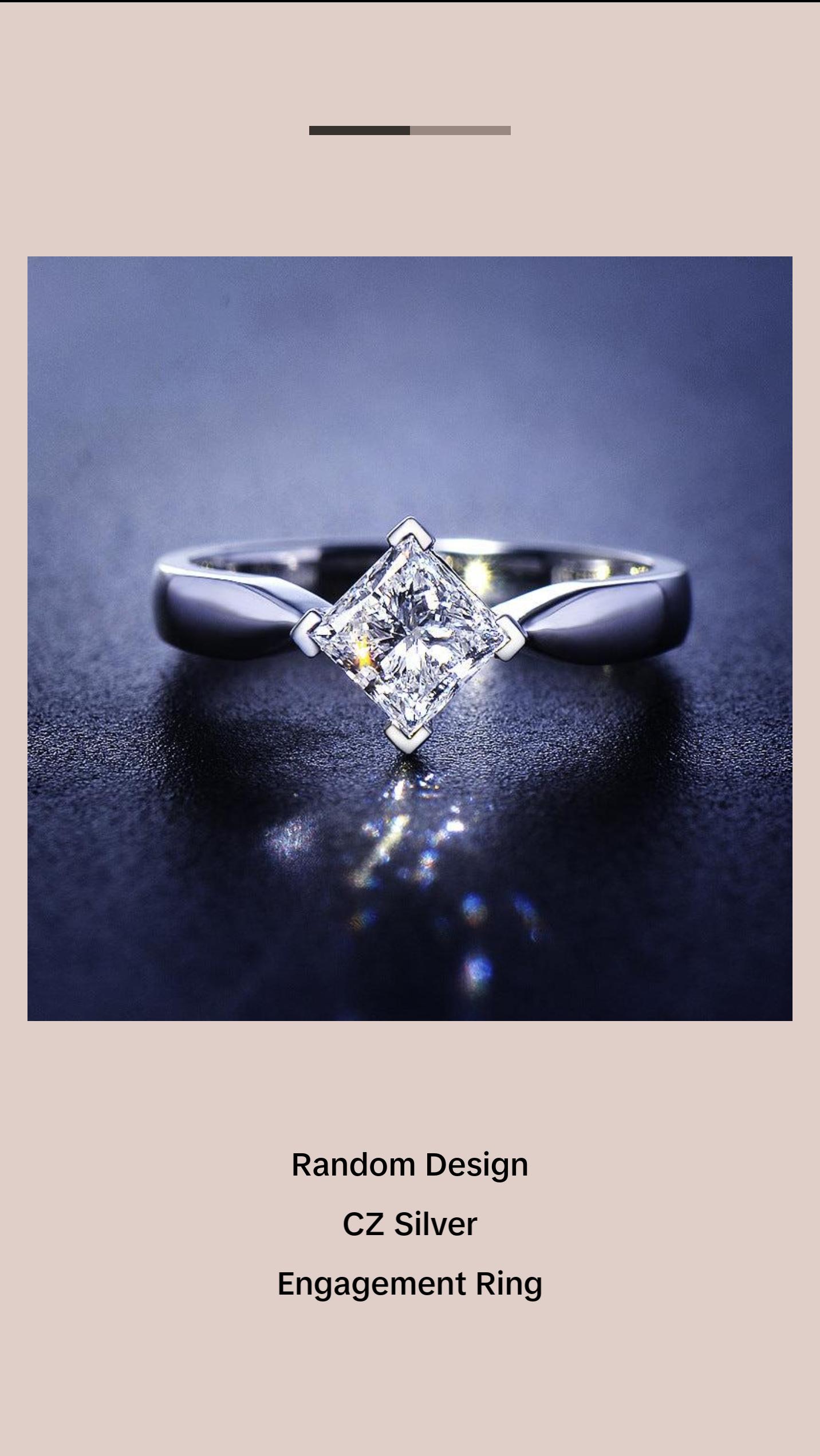 CZ Silver Engagement Ring