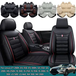 For Lexus CT 200h, ES 350, ES 300h, GS 350, GS 200t, HS 250h, IS 300, IS 250, IS 350, IS 200t, IS 300, LS 500, LS 460, NX 300, NX 200t Car 5 Seat Covers, Premium Leather Front & Rear Full Set Seat Covers Cushion, Split Rear Benches Decoration Accessories