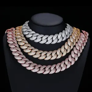 22mm Iced Out Cuban Link Necklace - Heavy 5A Grade CZ Micro Pave Hip Hop Chain, 7-24 Inches Available, Gold Plated Men's Bold Streetwear Statement Jewelry
