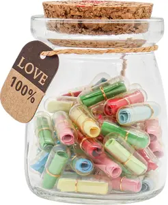 Capsule Letters Message in a Bottle - Cute Things Gifts for Boyfriend/Girlfriend - Love Letter for Anniversary, Birthday,Valentines Day, Mother's Day Gift (Mixed Color 50pcs)