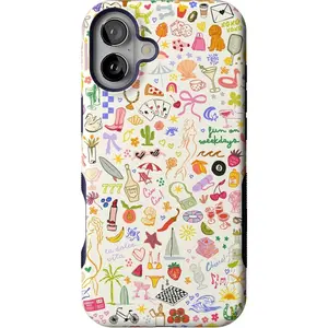 Casely iPhone 16 Case | Fun on Weekdays | All the Fun Things | Bold Protective Design | Compatible with MagSafe