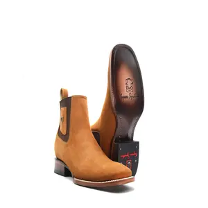 2762630 - Men's Vaquero Signature Chelsea Plain Wide Ankle Toe Boots (Nobuck Topo)