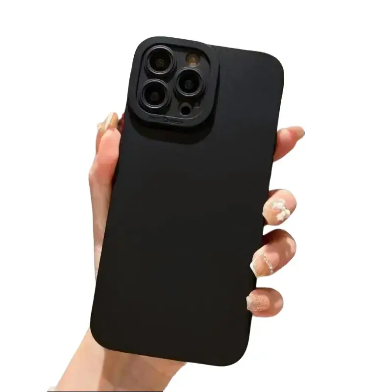 Luxury Shockproof Candy Silicone  Case For iPhone 17 16 15 14 13 12 11 Pro Max Mini XS XR 7 8 Plus 16e Matte Soft TPU Cover clear decorative  protector cover phone