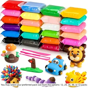 Soft Air Dry Modeling Clay, Bulk Multi-Color Clay Set, Creative Craft Kit for DIY Figurines, Animals & School Crafts, Ages 3 and Up, DIY Toys