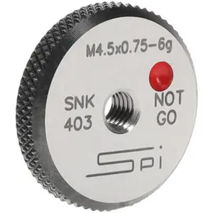 SPI Threaded Ring Gage - M4.5 x 0.75 Metric Thread, Class 6G No Go, Oil Hardened Non-Shrinking Steel (OHNS), NPL Traceability Certification Included, No Default All Seasons Measuring Tool 34-472-1