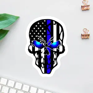 sticker, Patriotic Police Support Decal for Cars Laptops Water Bottles, Gift for Law Enforcement Fans