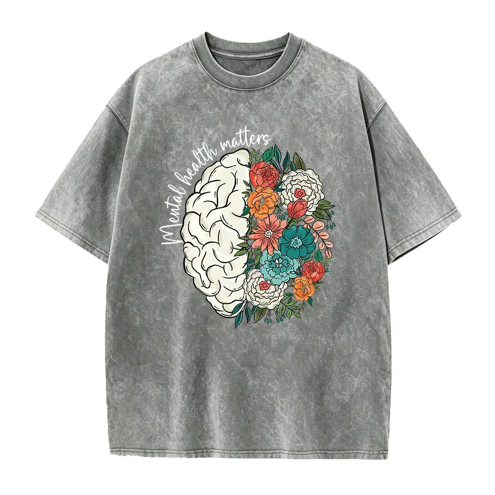 Mental Health Matters Shirt, Floral Brain Tee, Mental Awareness Tee, Inspirational Tee, Psychologist Shirt, Therapist Shirt
