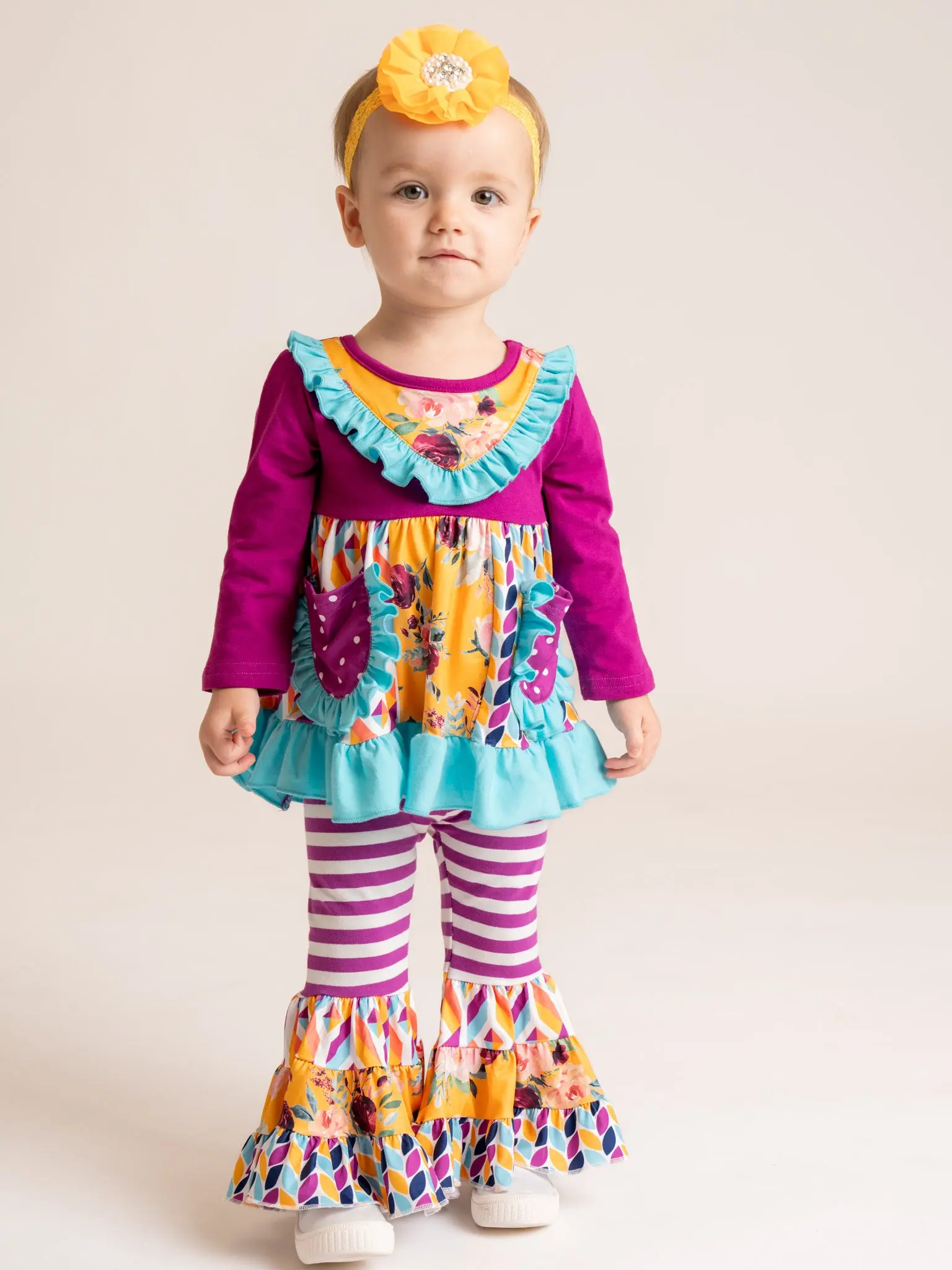 Pocket Flara Bells Outfit - Mulberry
