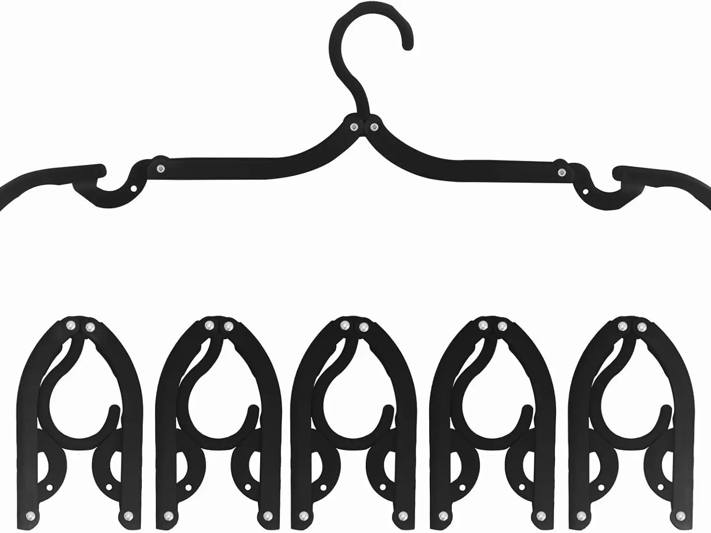 6PCS Portable Folding Clothes Hangers Clothes Drying Rack for Travel
