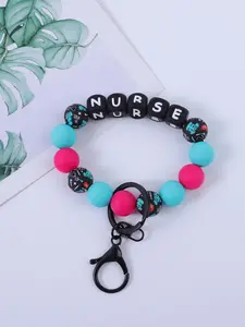 Medical Theme Silicone Bead Keychain, Letter Design Keyring, Perfect Nurse Gift, Casual Style, Ideal Friend Present