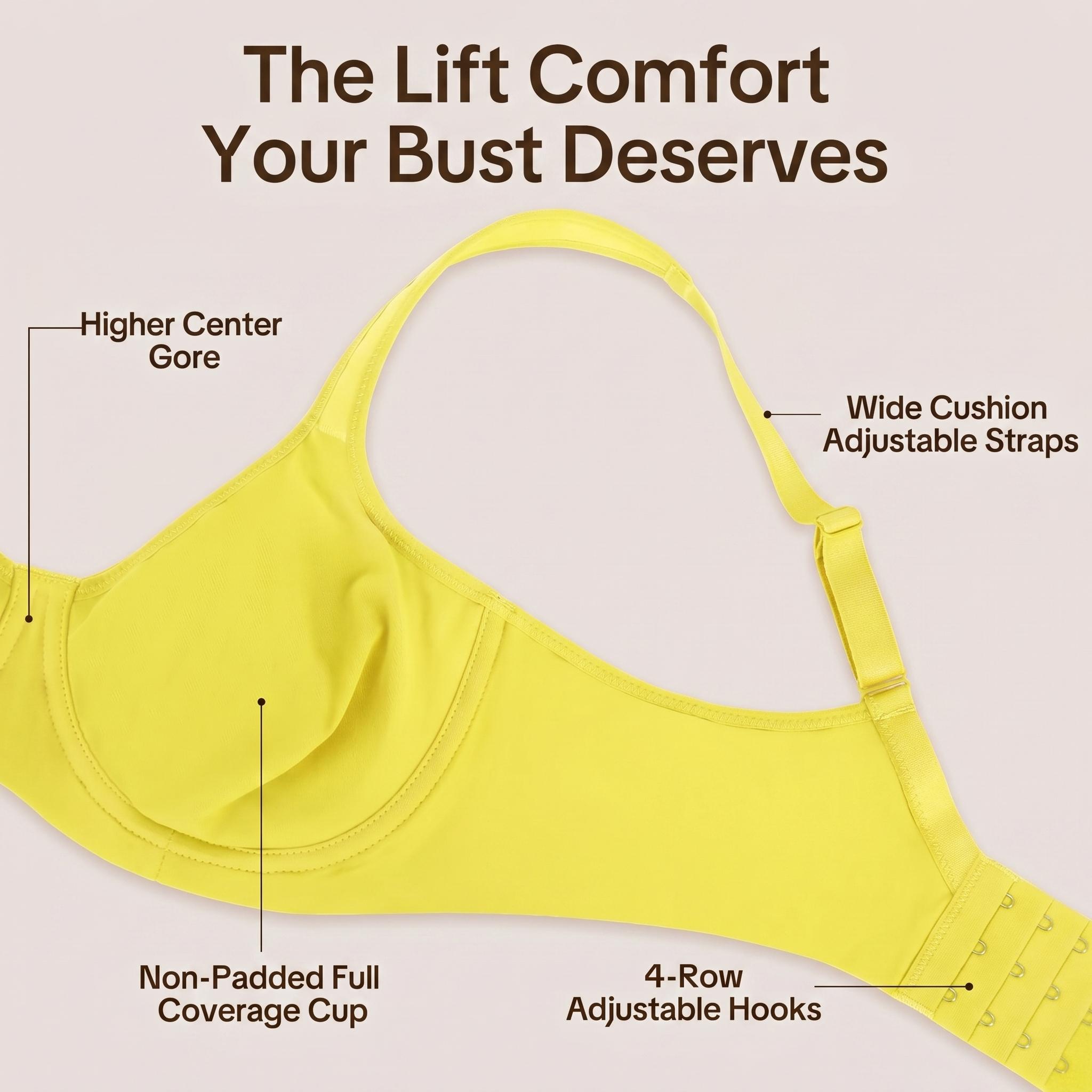 HSIA Joan Comfortzone Plus Size Unlined Full Coverage Minimizer Bra for Large Bust Women Underwire Support Seamless Naked Feel T Shirt Non-Padded Bra Instantly Slims 1 to 1.5 Cups Wider Cushioned Straps Anti Sag Smoothing Daily Lingerie HSIA Joan Comfortzone Plus Size Unlined Full Coverage Minimizer Bra for Large Bust Women Underwire Support Seamless Naked Feel T Shirt Non-Padded Bra Instantly Slims 1 to 1.5 Cups Wider Cushioned Straps Anti Sag Smoothing Daily Lingerie