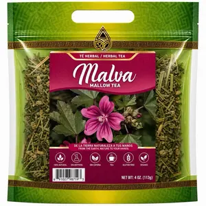 Malva (Mallow) Herbal Tea – Premium Dried Mallow Leaves, 4oz Natural Caffeine-Free Herbal Blend for Wellness