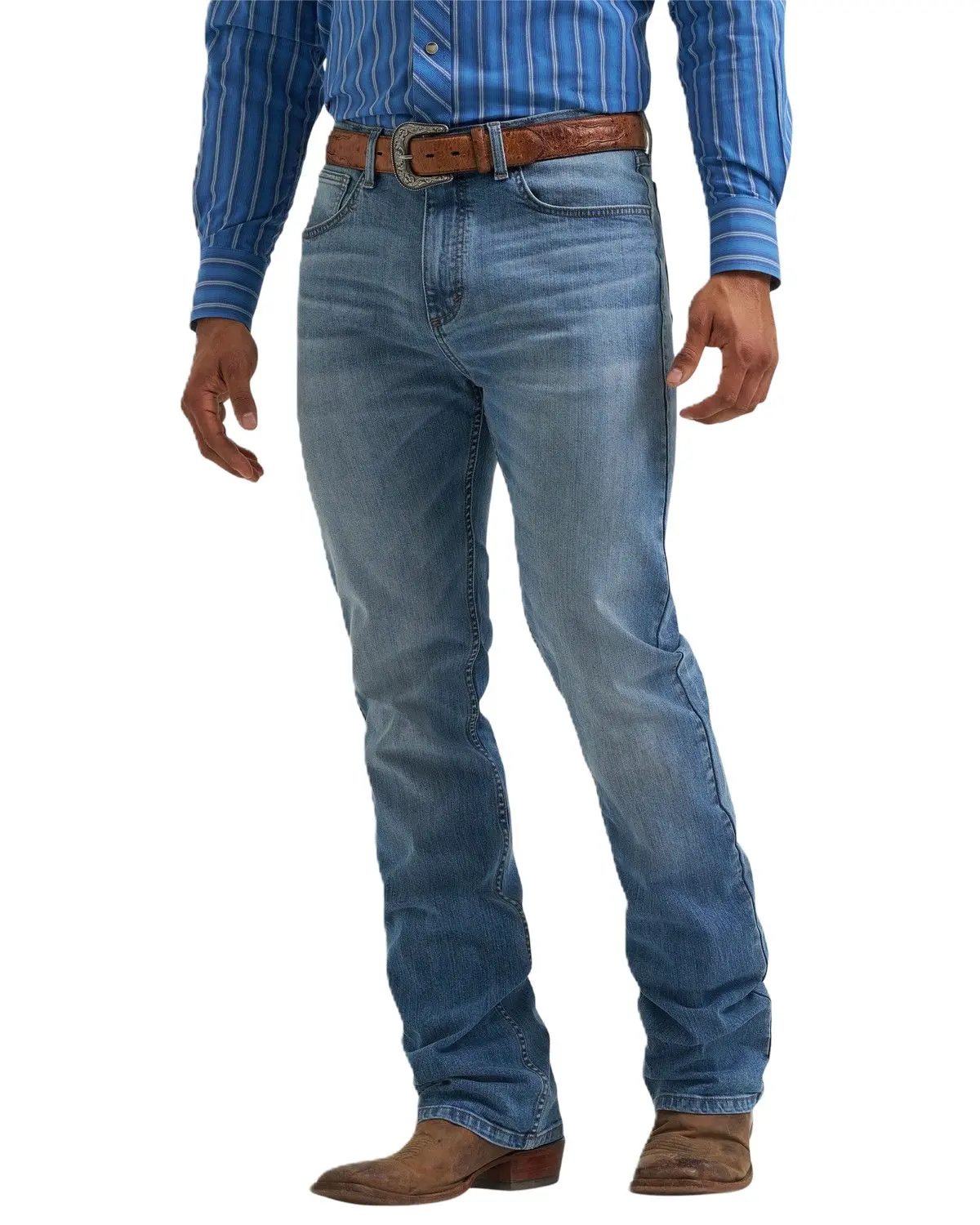Wrangler Men's 20X Men'S Topsail Medium Wash Slim Vintage Bootcut Stretch - 112381604