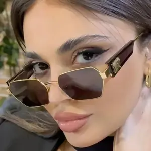 New Diamond-cut Large-frame Sunglasses Full-frame Metal Sunglasses Ladies Fashionable Sunshade Glasses