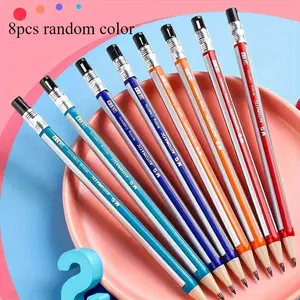 8pcs Premium 2.0mm Mechanical Drawing Pencils Set - Built-In Lead Sharpener, Office Stationery for School & Office, Art Writing Tool