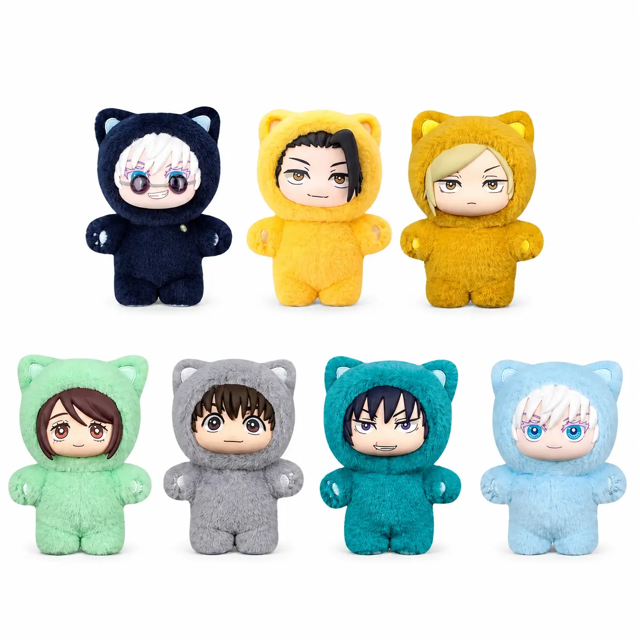 Miniso Jujutsu Kaisen x Nekopara Party Cartoon Character Polyester Vinyl Plush Blind Bags - Sealed Hobby Box, Mystery Toys, Satoru Gojo Stuffed Merch, Cute Plush Bag Pendant, Hug & Carry Birthday Gift for Kids，Back To School