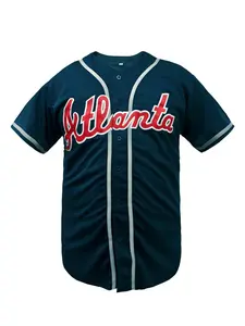 Men's ACUNA Baseball Jersey, Stylish Jersey, Casual Loose-Fit V Neck Breathable Baseball Shirt, Sports Top, Sports Apparel, Sports Clothing, Suitable for Outdoor Sports & Training, All Seasons Wear