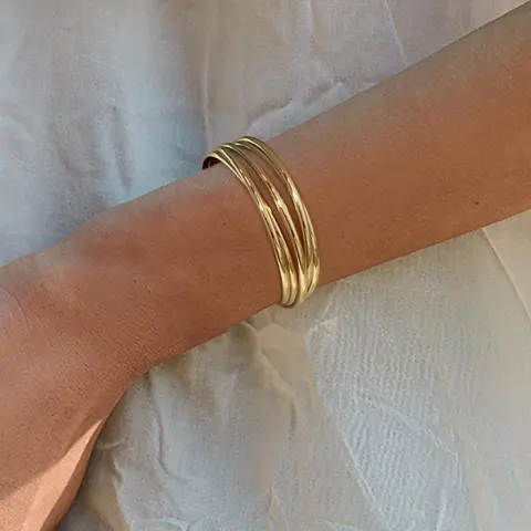 Women's Elegant Minimalist Cuff Bangle Bracelet, Trendy Exquisite Cuff Bangle, Fashionable Bangle, Adjustable Minimalist Bangle, Chic All-match Vintage Jewelry As Gift for Girlfriend, Open Cuff Bangle, Adjustable Bangles