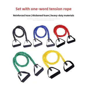 Single-handle resistance trainer TPE latex elastic rope fitness equipment physical training aid arm shoulder back comprehensive strength training tool