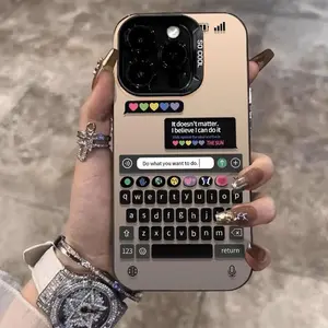 Fashion Keyboard Design Phone Case, Inspirational Phrase Pattern Phone Protective Cover, Phone Accessories Compatible with iPhone 16 15 14 13 12 11 Pro Max XS XR iphone 12  cases funny  phone  case