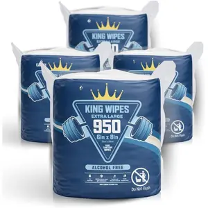 Gym Equip Wipes, 4 x 950 Count (3800 Total Wipes) - Durable, Pre-Saturated Gym Equipment & Surface Cleaning Wipes