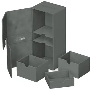 Ultimate Guard Twin Flip'n'Tray 266+ XenoSkin Deck Case — Grey