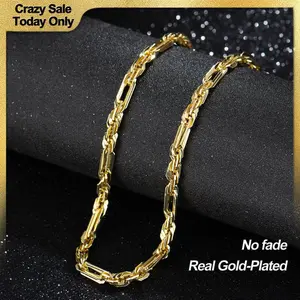 Gold-Plated Milano Rope Chain Necklace for Men Trendy Multi-Angle Reflective Shine Stylish Affordable Fashion Jewelry Perfect Gift for Him Fashion Lovers