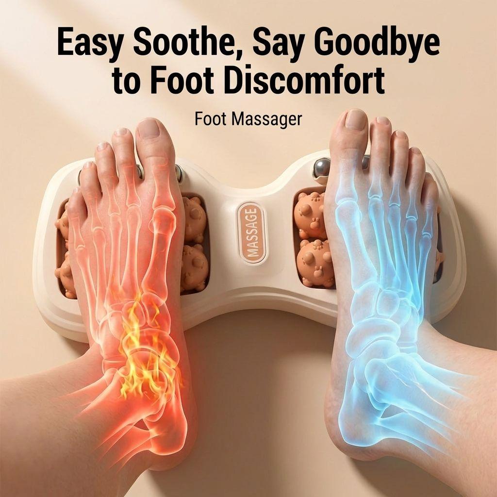 Foot Massager Roller | 4-Row Magnetic Bead Design for Deep Tissue Relief | Stimulates Pressure Points & Improves Circulation | Relieves Foot Pain, Stress & Fatigue | Easy Home Foot Spa Solution | 50% OFF Limited Time Deal