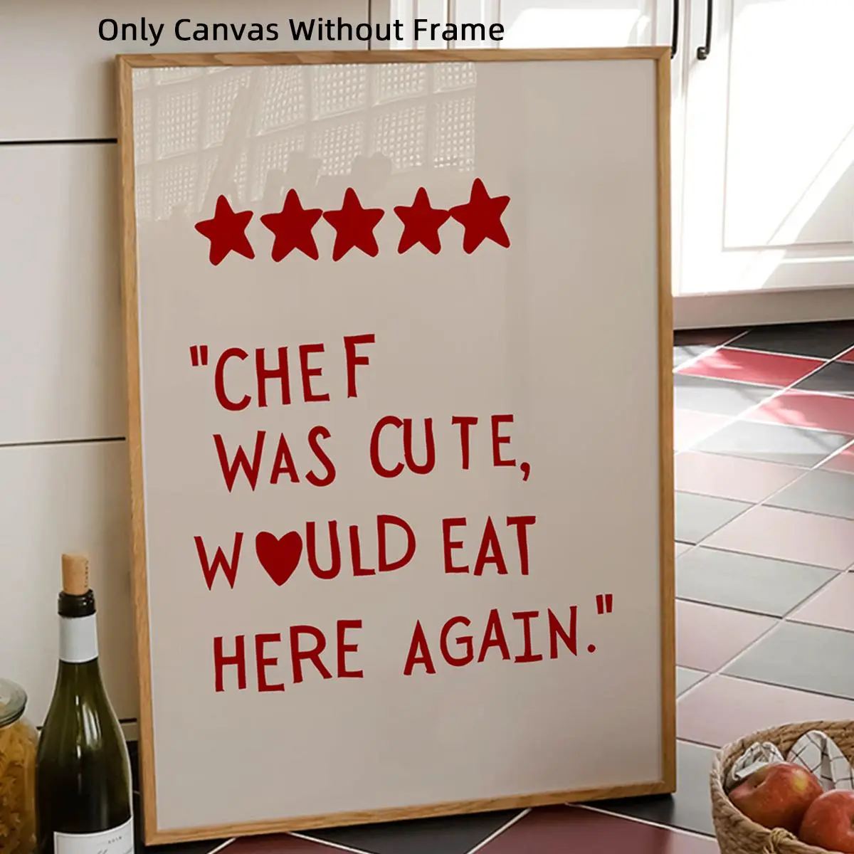 Kitchen Quotes Canvas Poster, 1 Count Unframed Trendy Wall Art, Preppy Girly Kitchen Decor, Home Decor, Modern Home Decor, Wall Picture for Dining Room, Living Room, Dorm, Ornaments, Art Wall Decoration, Decorative Artwork