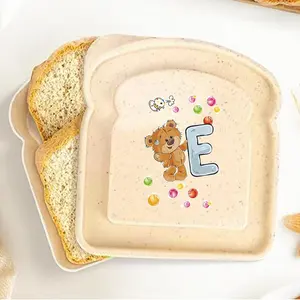 Toast Shaped Letter Pattern Lunch Box, 1 Count Portable Breakfast Organizer Case with Lid, Large-capacity Bread Sandwich Container for Indoor & Outdoor