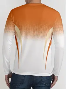 Men's 3D Printed Casual Round Neck Long Sleeve T-Shirt, Fitted All over Print, Sporty Style, Suitable for All Seasons