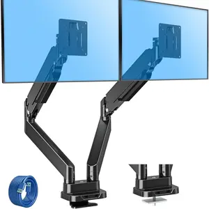 Dual  Mount Fits Max 39'' Screen, Ultrawide Dual  Desk Mount Hold 4.4-33 lbs, Adjustable Gas Spring Double  Arms,  Monitors Stand with USB, VESA Monitors Bracket