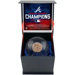 Atlanta Braves 2021 MLB World Series Champions Crystal Baseball with Game-Used Dirt