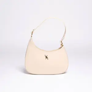 Venice Latte - Elegant Italian Leather Shoulder Bag with Gold-Toned Hardware & Interior Zipper Pocket - 10" x 15" x 2" - Made in Italy - Chic & Practical Design