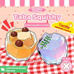 wenqingsquishy -Pearl milk tea/blueberry soda  [Handmade Taba Squishy] [Full Silicone Reborn Squishy] [Fidget Toy] [Squishy Toy] [145g/157g]