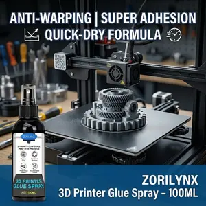 Zorilynx 100ML 3D Printer Glue Spray, Strong Adhesive for Glass & Pei Heated Bed, Prevents Warping, Compatible with Pla Abs Petg