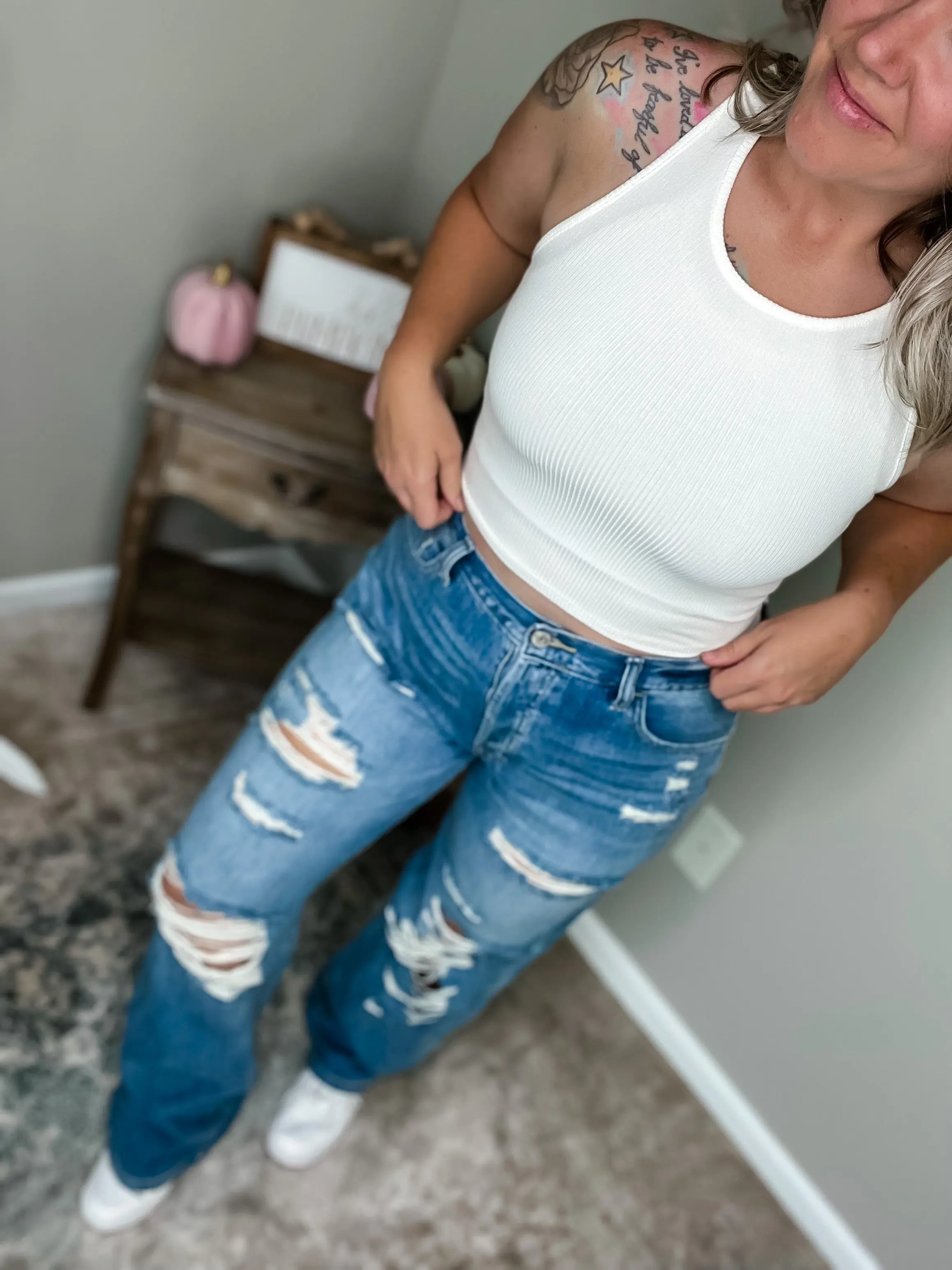 Every Day Basic Cropped Tank, White