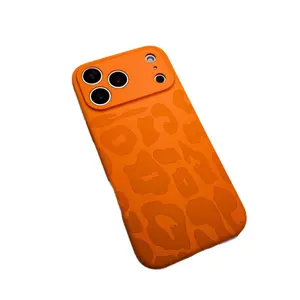 Liquid Silicone Smartphone Case, Leopard Print Handheld Cellphone Accessory for IP17 Pro Max/IP16 Pro – Simple, Versatile, Shockproof, Anti-Fingerprint Protective Cover
