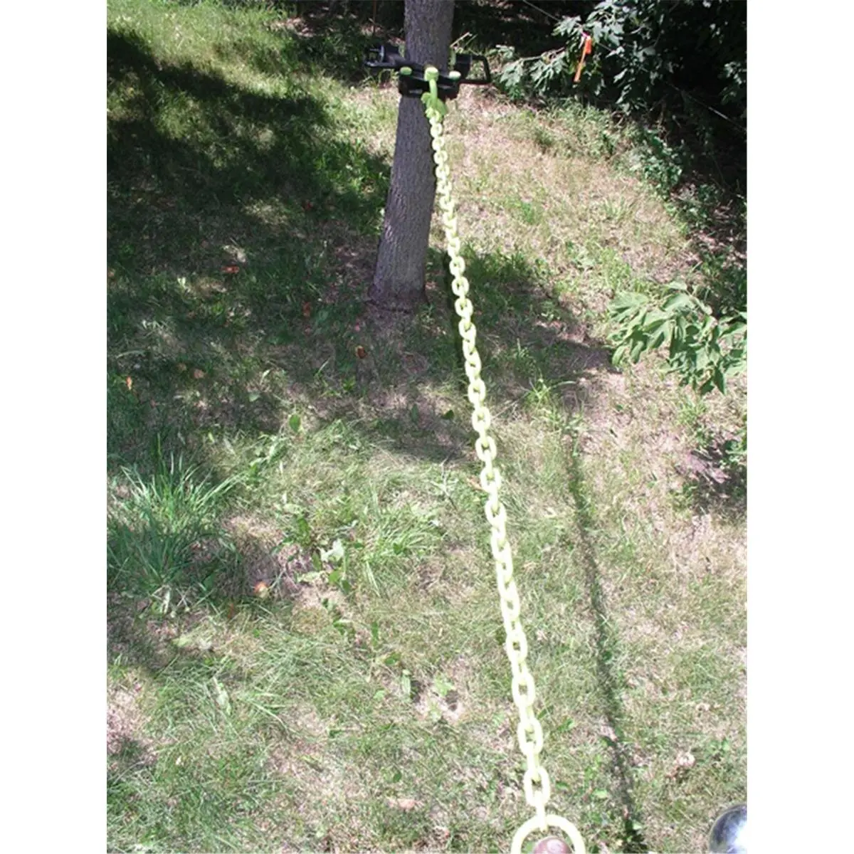 Brush Grubber BG-12 Extreme Grubber Tugger Chain - Outdoor Industrial Use, Fits Over 2" Ball, 3" h, 0.375" w, 60" l, 3/8"x6', 8 lbs, Bright High Visibility, Extra Large Ring, Industrial Users