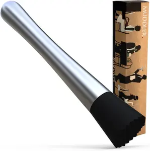 Drink Muddler for  - 8 Inch Professional Stainless Steel Muddler - Durable  Muddler Set Drink Smasher & Mojito Muddler -  Accessories Ideal Valentines Day Gifts for Him