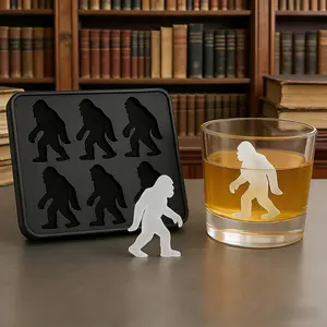 Bigfoot Ice Mold, Dinosaur Mold Sasquatch Shape Silicone Ice Cube Molds, Funny Silicone Popsicle Molds for Halloween Party Drinks, Easy Release & Dishwasher Safe Utensils