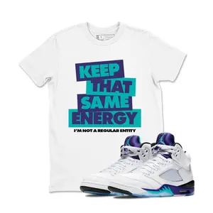 Sneaker Label Jordan 5 Grape Sneaker Matching T Shirt Purple Jordan 5 Grape T Shirt Match KEEP, Sneaker Label Jordan 5 Grape White