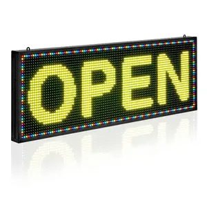 fathersdaygift VEVOR Programmable LED Sign, P10 Full Color Flexible Digital Scrolling Panel, DIY Custom Text Pattern GIF Display Board, Bluetooth APP Control Message Shop Sign for Store Business Advertising, 40x14 in