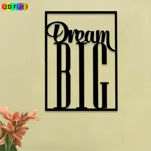 1pc "Dream Big" Metal Wall Art, Inspirational "Dream Big" Statue Mural, Ideal Gift for New Year, Graduation, Motivational Quote Enthusiasts, Powder-Coated Metal Wall Decor Wall Sculptures, Perfect for Office Wall & Garden Fence, Creative Home Decor